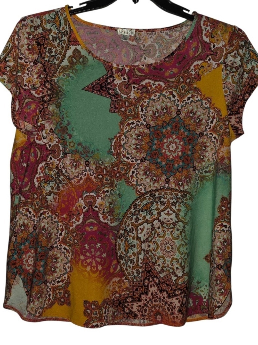 Spense Blouse Multicolored Short Sleeve XL